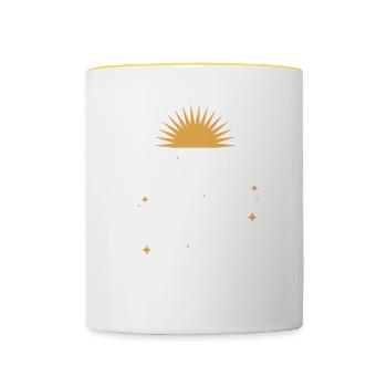 Cette jeune fille vient d’être baptisée religieuse chrétienne - Mug contrasté - blanc/jaune - Devant