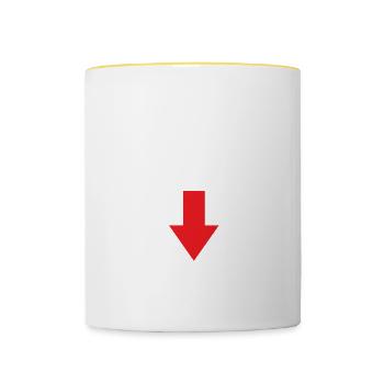 Appreciate The Little Things In Life Arrow Funny - Contrasting Mug - white/yellow - Front