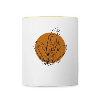 Lineart Géologue Stone Collector Minéral - Mug contrasté - blanc/jaune - Devant