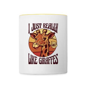 Genau wie Giraffen, Giraffidae, Nubier - Tasse zweifarbig - Weiß/Gelb - Vorne
