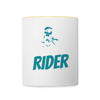 I Don't Chase Boys I Pass Them Racing Supermoto - Contrasting Mug - white/yellow - Front