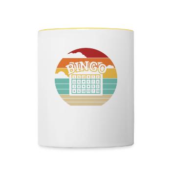 Retro Professional Caller Daubers Bingo Lover - Contrasting Mug - white/yellow - Front