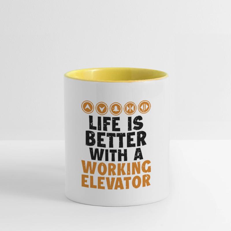 Life is Better with a Working Elevator Elevator Contrasting Mug