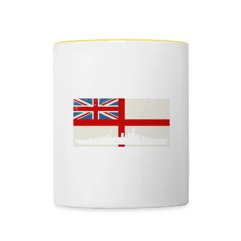 HMS HOOD British Navy - Contrasting Mug - white/yellow - Front
