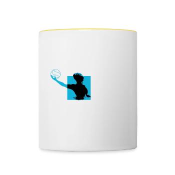 Polo Haar Schwimmer Geschenk - Tasse zweifarbig - Weiß/Gelb - Vorne