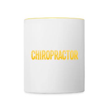 Chiropraktiker Physiotherapeut Nacken I Geschenk - Tasse zweifarbig - Weiß/Gelb - Vorne
