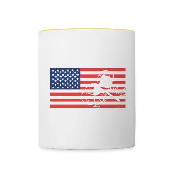 Soudeur Drapeau américain Spot Soudeur G - Mug contrasté - blanc/jaune - Devant