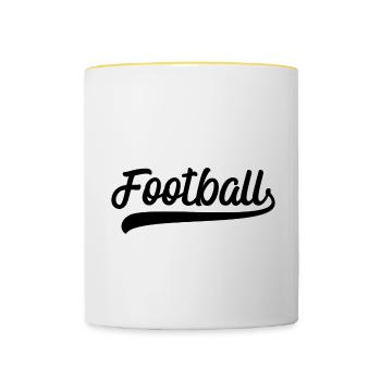 Football américain - Mug contrasté - blanc/jaune - Devant