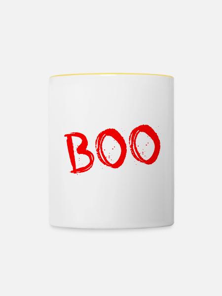 Boo - Tasse zweifarbig - Weiß/Gelb