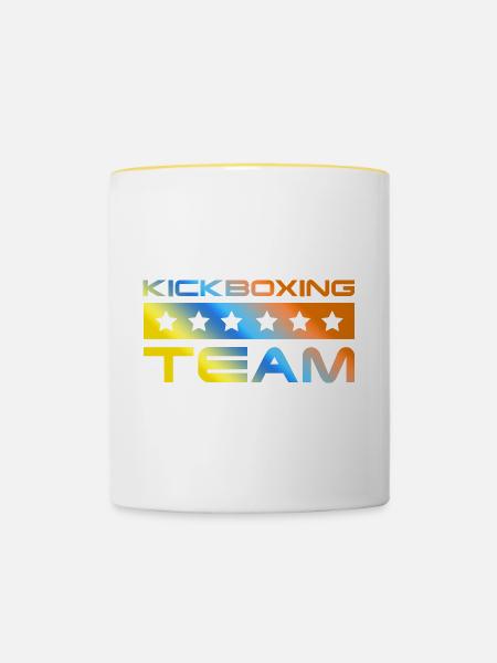 Kickboxing Crew Bunt - Tasse zweifarbig - Weiß/Gelb