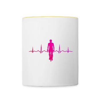 Cycling Cycling Cycling Bike Women - Contrasting Mug - white/yellow - Front