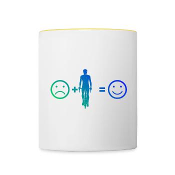 Cyclisme Vélo Cyclisme Hommes Cyclisme - Mug contrasté - blanc/jaune - Devant