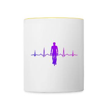Cycling Mtb Cycling Cycling Bike - Contrasting Mug - white/yellow - Front