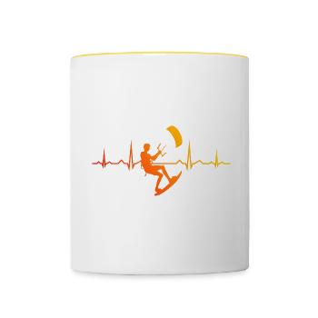 Kite Kiten Men Kitesurfing Kitesurfing - Contrasting Mug - white/yellow - Front