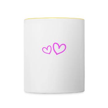 Meilleur amour de cœur de papa - Mug contrasté - blanc/jaune - Devant