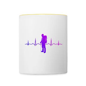 Escalade Femmes Hommes Escalade Bloc - Mug contrasté - blanc/jaune - Devant