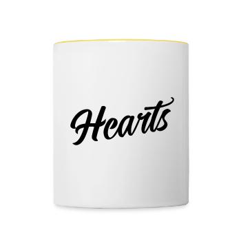 Burning Hearts - Contrasting Mug - white/yellow - Front