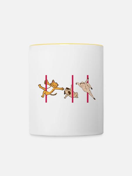 Stabentänzer Zoologe Gift - Tasse zweifarbig - Weiß/Gelb