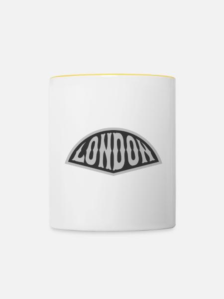 London - Tasse zweifarbig - Weiß/Gelb