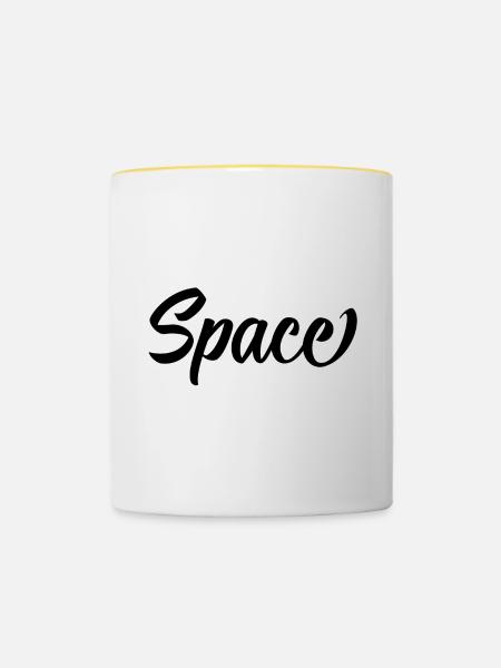 Space - Tasse zweifarbig - Weiß/Gelb