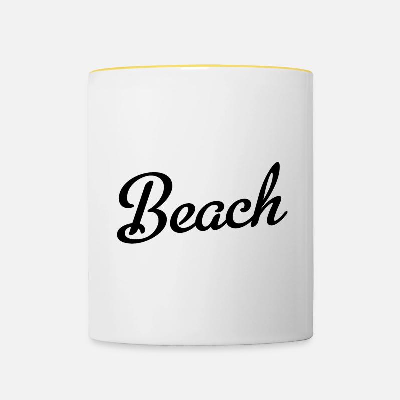 Plage - Mug contrasté - blanc/jaune