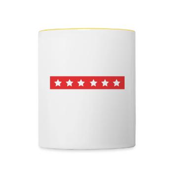Équipe de hockey sur gazon - Mug contrasté - blanc/jaune - Devant
