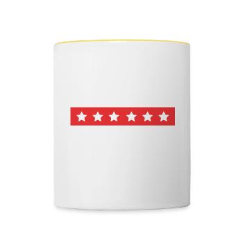 Équipe de volleyball - Mug contrasté - blanc/jaune - Devant