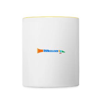 Oboe Orchester Musiker Instrument Geschenk - Tasse zweifarbig - Weiß/Gelb - Vorne