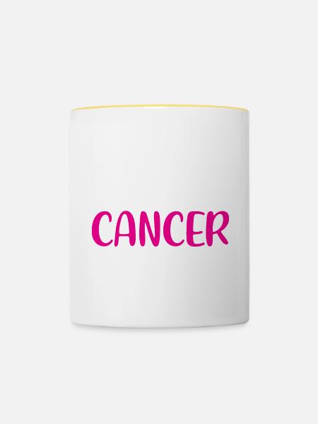 Spike Out Cancer - Tasse zweifarbig - Weiß/Gelb