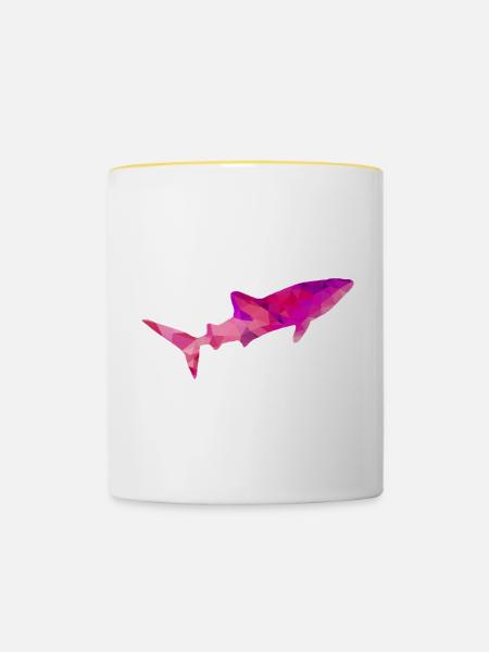 Walhai lila rot - Tasse zweifarbig - Weiß/Gelb