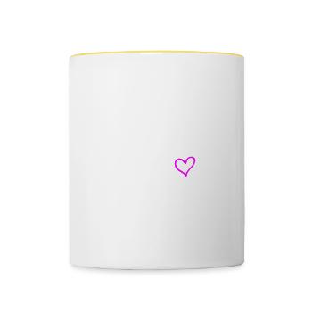 Barcelona 2024 Herz Reise - Tasse zweifarbig - Weiß/Gelb - Vorne