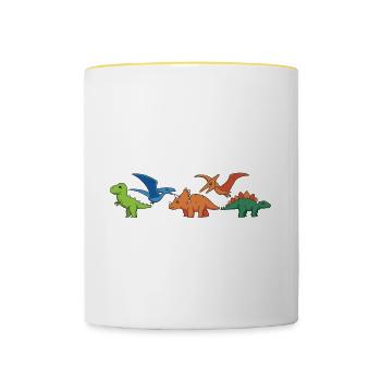 Dinosaurs Didn't Learn Math Funny Mathematics - Contrasting Mug - white/yellow - Front