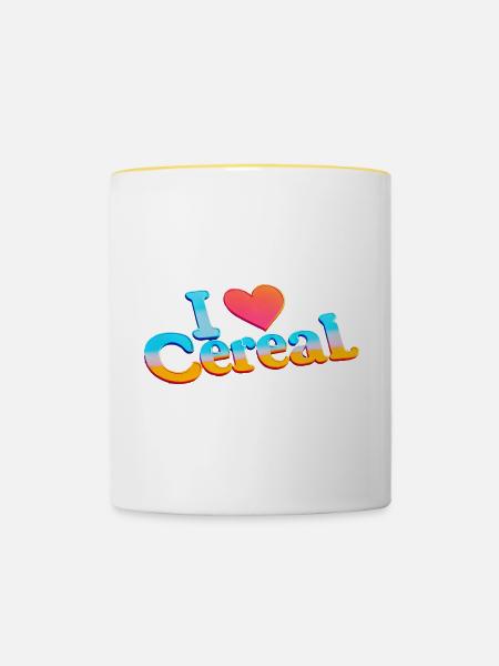 I Love Cereal 13 - Tasse zweifarbig - Weiß/Gelb