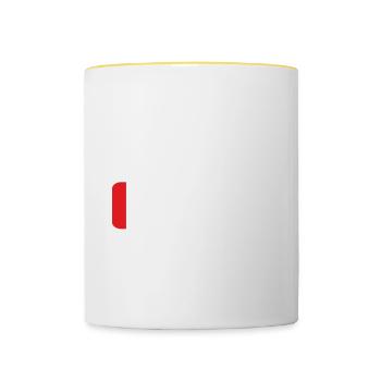 Paciencia" Spanish Quote - Low Battery Icon 1% - Contrasting Mug - white/yellow - Front