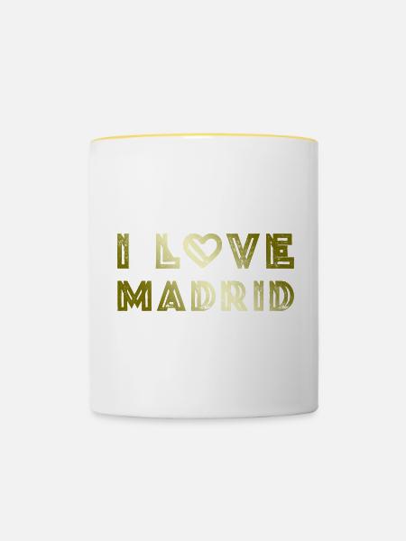 I Love Madrid - Tasse zweifarbig - Weiß/Gelb