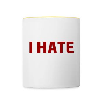 I Hate Exercise - Tasse zweifarbig - Weiß/Gelb - Vorne