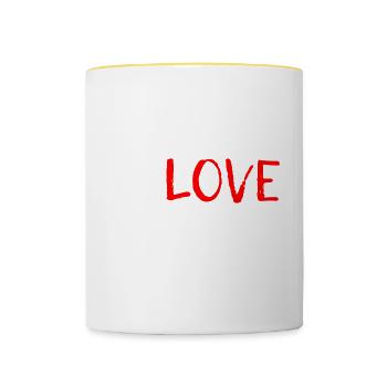 J’adore les soirées pyjama 3 - Mug contrasté - blanc/jaune - Devant
