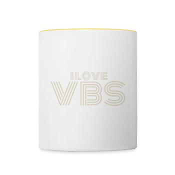 VBS Crew Summer Camp Vacation Teacher Student - Contrasting Mug - white/yellow - Front