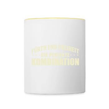 Fürth Und Freiheit Die Perfekte Kombination Heimat - Tasse zweifarbig - Weiß/Gelb - Vorne