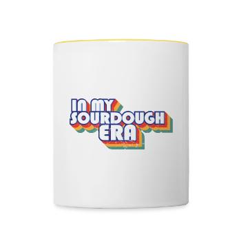 Dans mon ère au levain Home Baker Funny Bread Baking - Mug contrasté - blanc/jaune - Devant