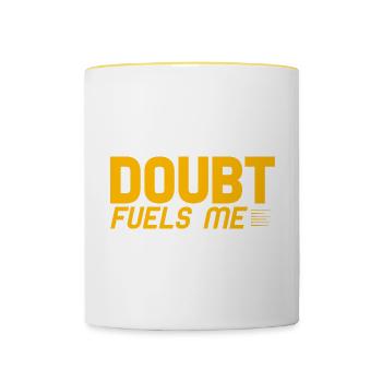 Doubt Fuels Me 2 - Tasse zweifarbig - Weiß/Gelb - Vorne