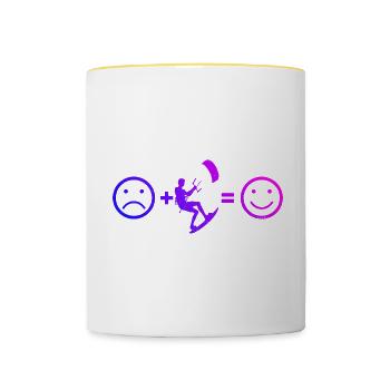 Kitesurfing Kitesurfing Kite Men Kiting - Contrasting Mug - white/yellow - Front