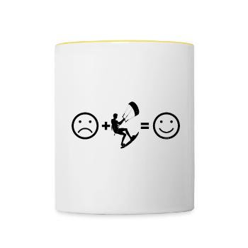 Kitesurf Femme Cerf-volant Kitesurf Kitesurf Kitesurf - Mug contrasté - blanc/jaune - Devant