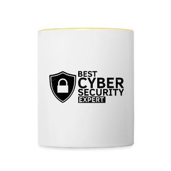 Cybersecurity Design für Hacker und Cyber Security - Tasse zweifarbig - Weiß/Gelb - Vorne
