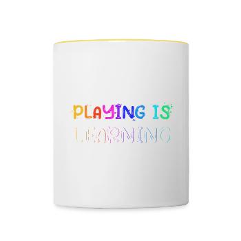 Teacher Teacher Student Professor Gift - Contrasting Mug - white/yellow - Front