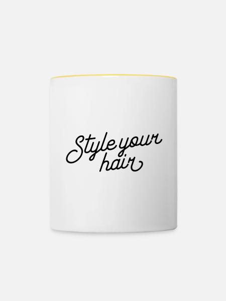 Style your hair - Tasse zweifarbig - Weiß/Gelb