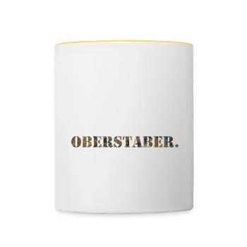 Geil. Geiler. Oberstaber. Bundeswehr Soldat - Tasse zweifarbig - Weiß/Gelb - Vorne