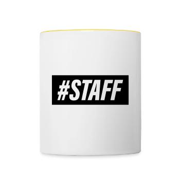 Membre du personnel - Mug contrasté - blanc/jaune - Devant