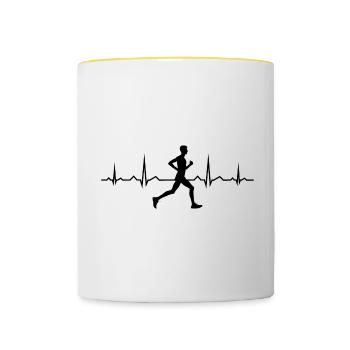 Course à pied Femmes Course à pied Jogging de course Jogging - Mug contrasté - blanc/jaune - Devant