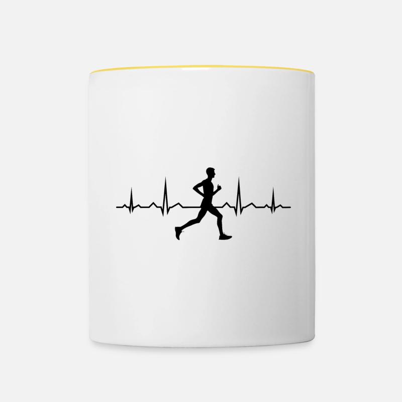 Course à pied Femmes Course à pied Jogging de course Jogging - Mug contrasté - blanc/jaune